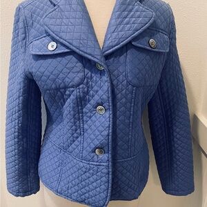Patty Kim Quilted Periwinkle Blue Silk Women's Jacket